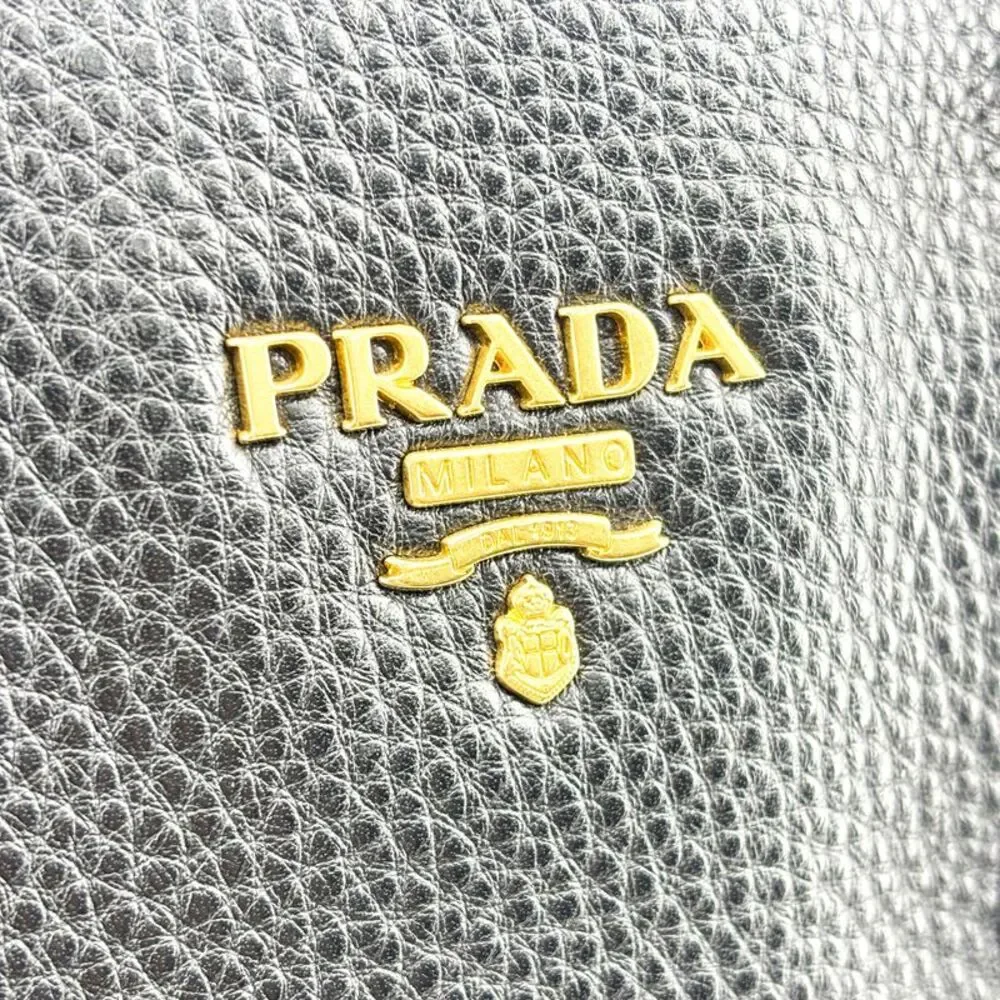 Prada Vitello Phoenix Tote Bag Black with Gold Hardware